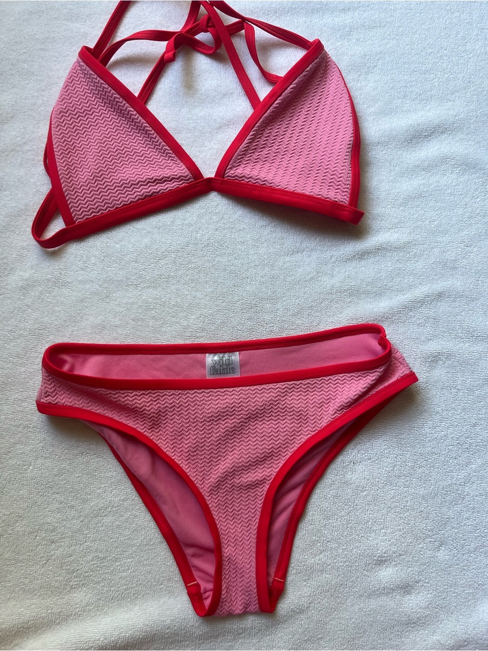 wild fable Pink Bikini Bottoms with Red Trim